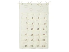 Råhvid pakkekalender til jul med 24 lommer fra Lil Atelier 13211000 turtledove